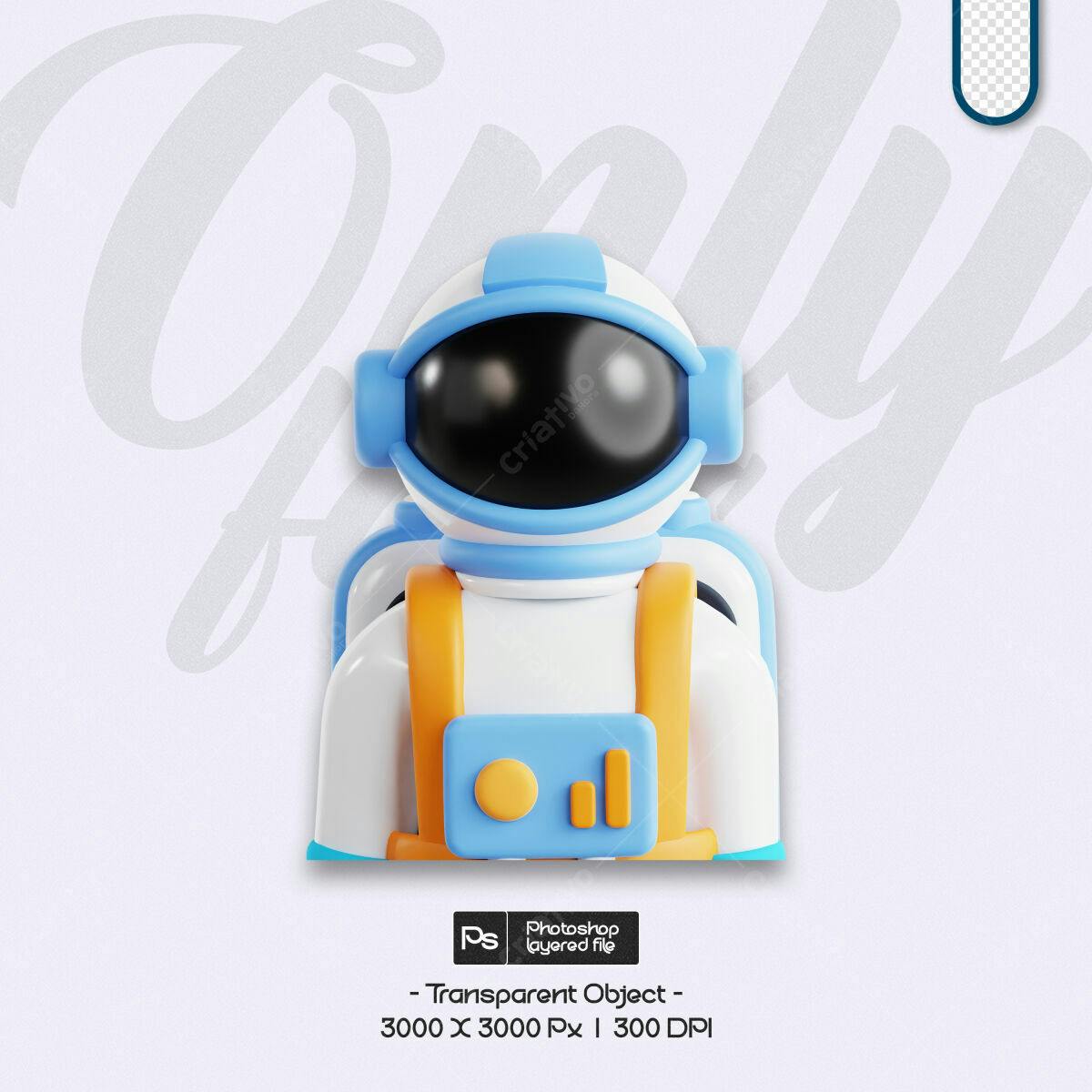 Avatar Astronauta Cartoon PSD Editável