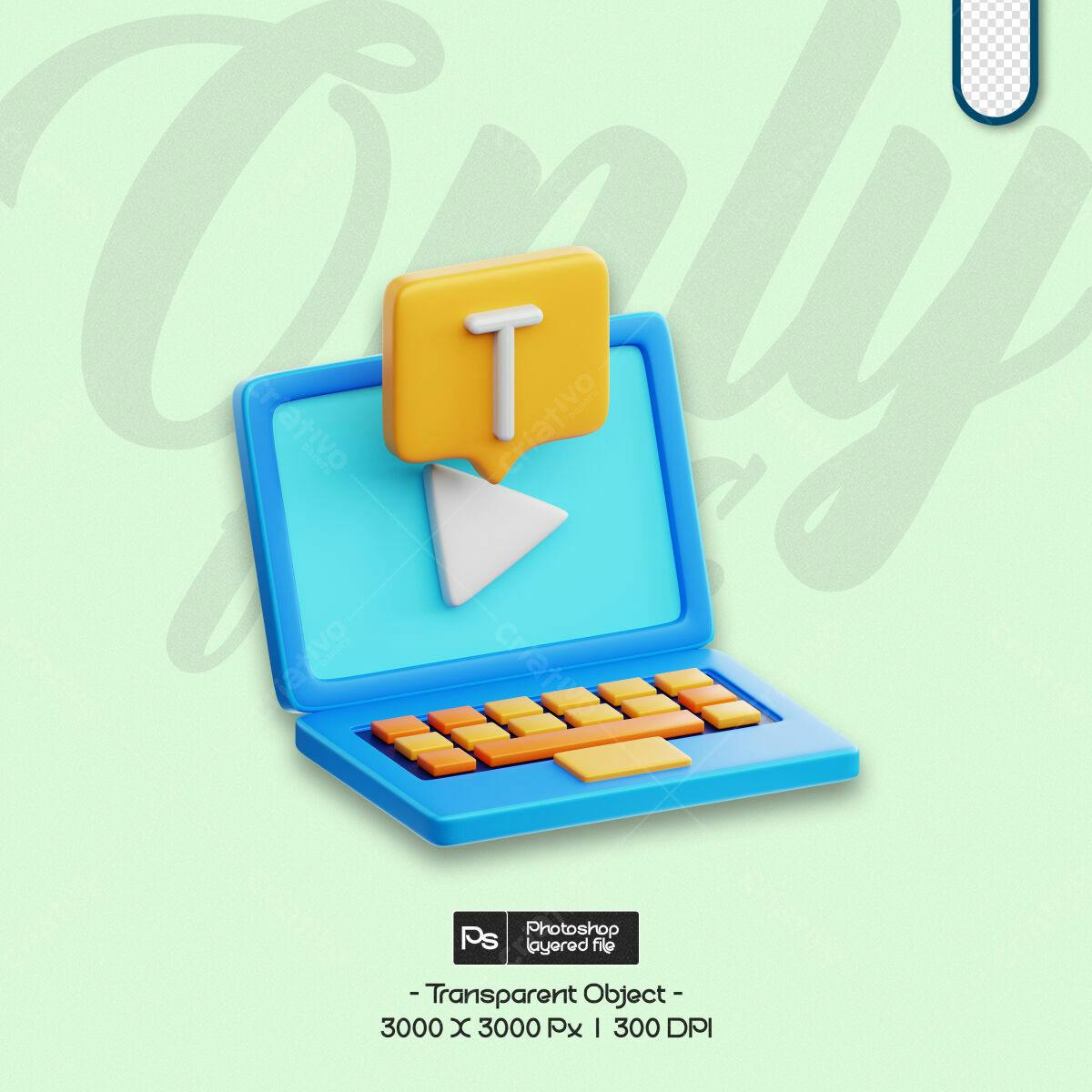 Mockup Notebook 3D Cartoon PSD Editável