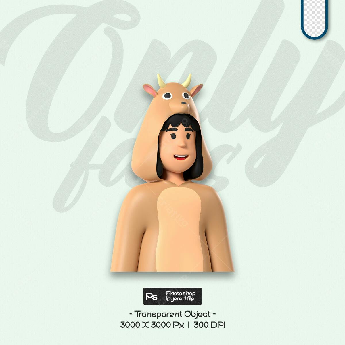 Avatar 3D fofinho em PSD Editável