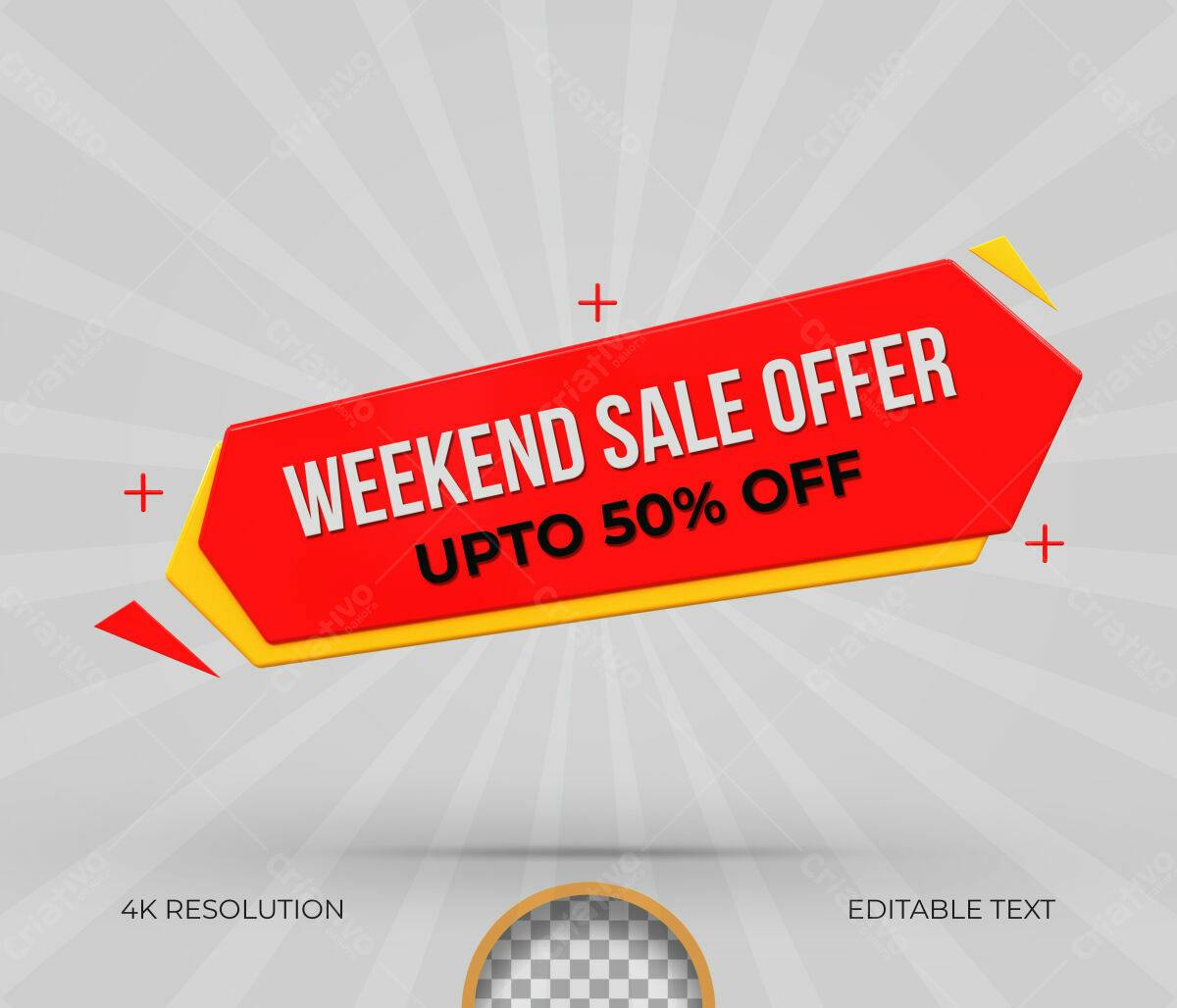 Selo 3D promocional vermelho e amarelo