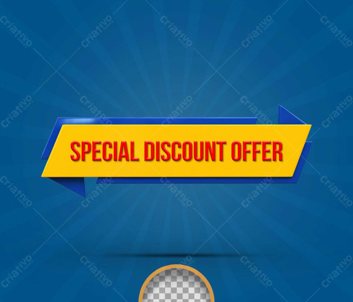 Selo 3D promocional amarelo e azul