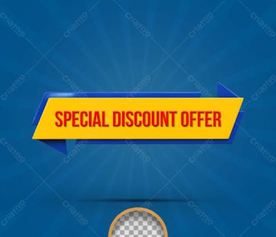 01 Discount Labels And Tag Special Offer Red 3D Rendering New Offer
