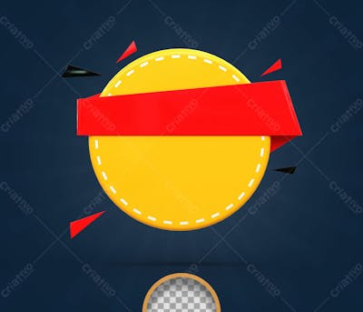 01 Discount Labels And Tag Special Offer Red 3D Rendering New Offer