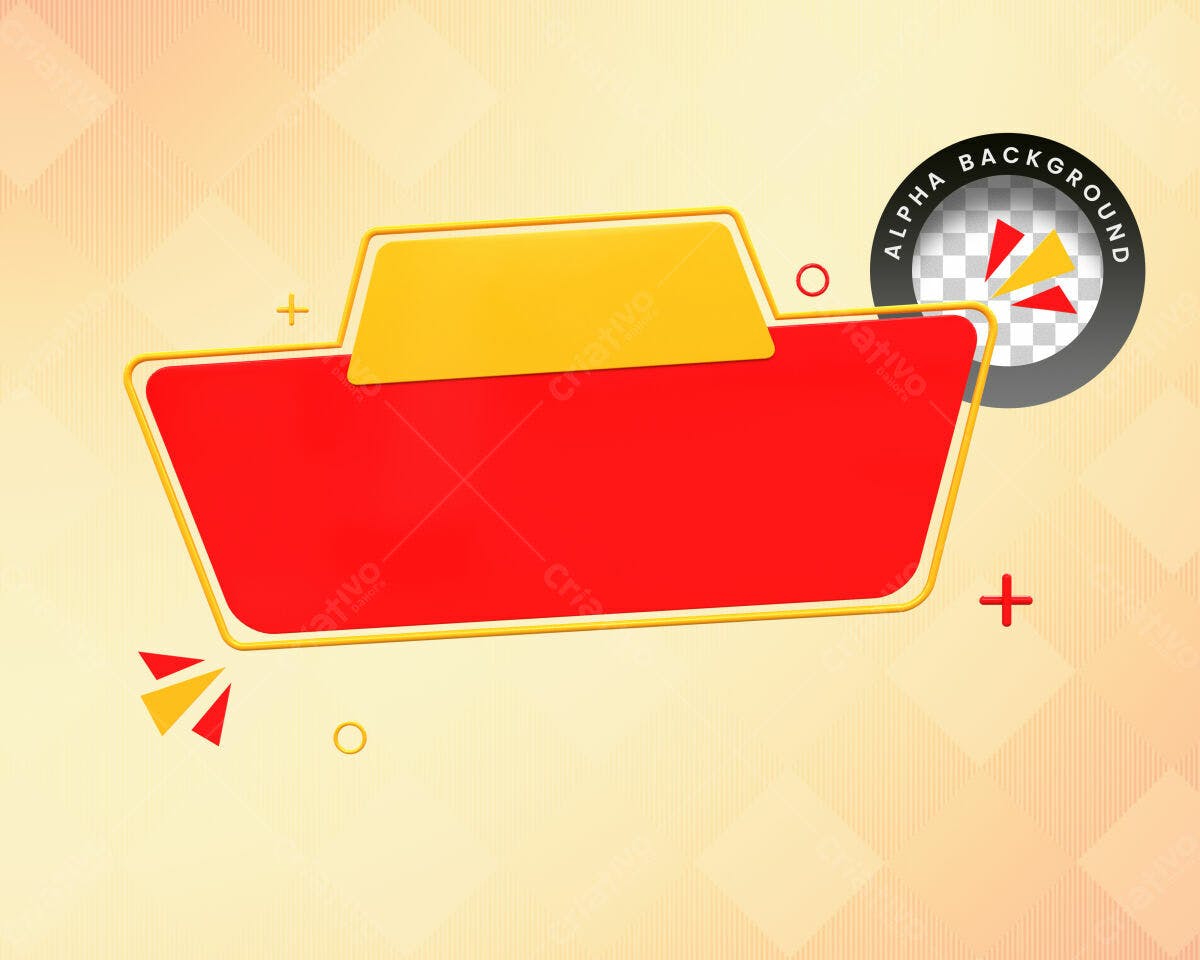Selo 3D promocional vermelho e amarelo