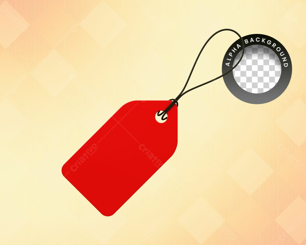 Selo 3D promocional vermelho pendurado