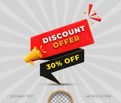 Discount Labels And Tag Special Offer Red 3D Rendering New Offer Tags Badges