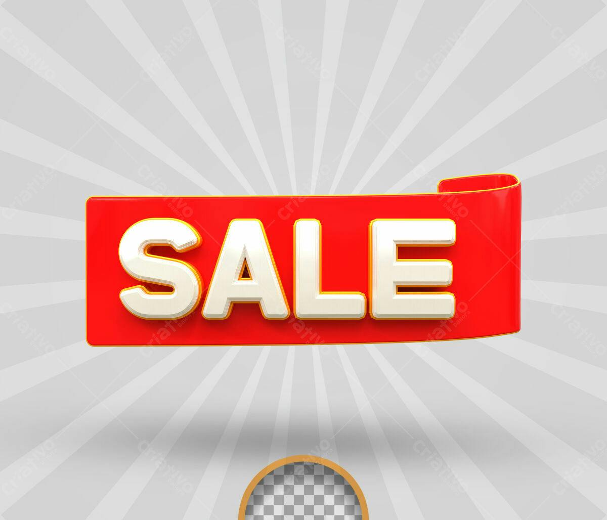 Selo 3D promocional vermelho e branco estilo banner