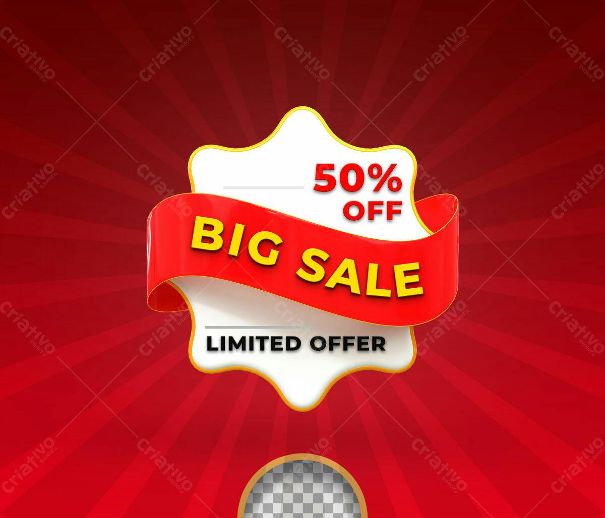 Selo 3D promocional vermelho e dourado