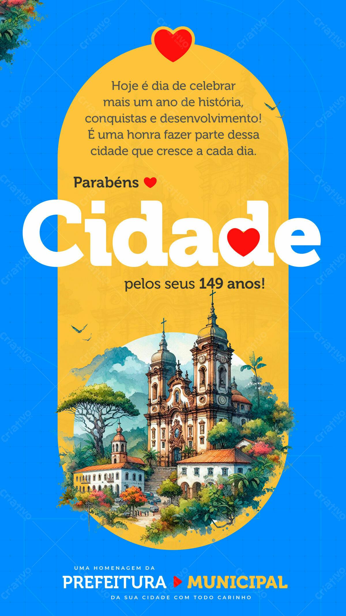 Flyer Aniversário Cidade PSD Editável
