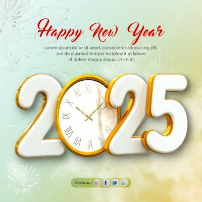 Happy New Year Feliz Ano Novo Natal Poster