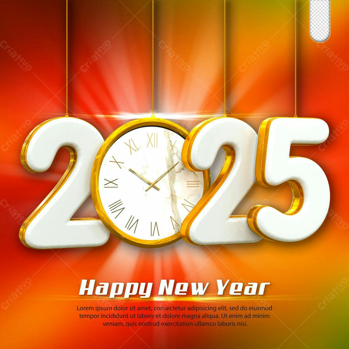 Flyer de Ano Novo 2025 PSD Editável