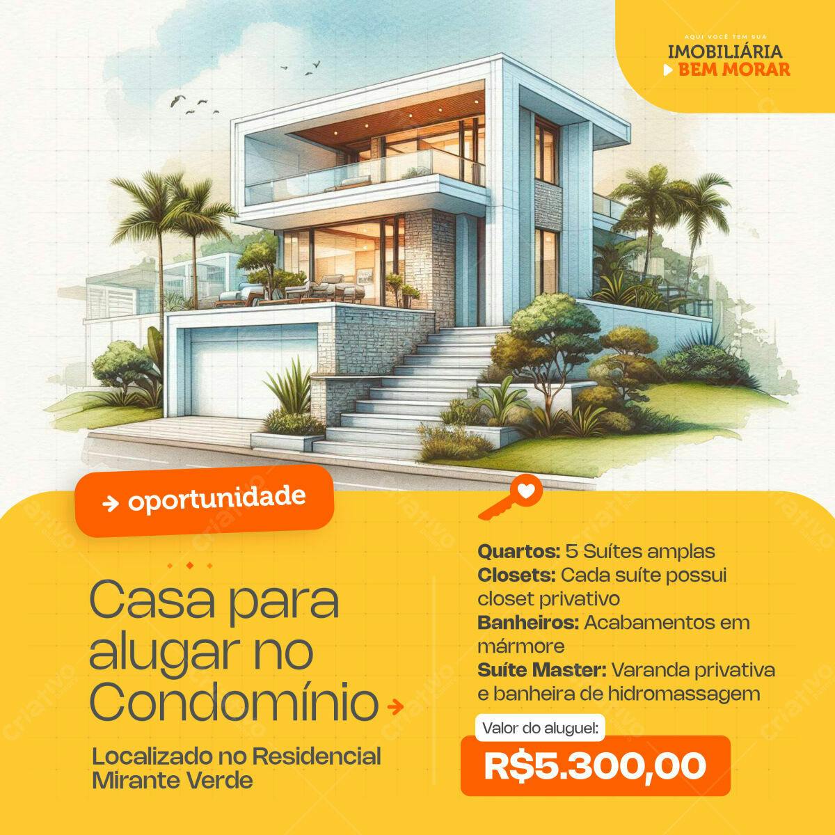 PSD Imóvel para Aluguel de Luxo Editável