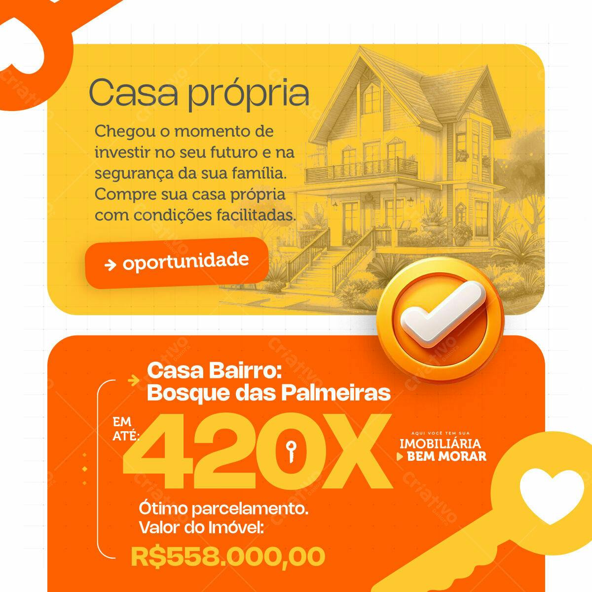 Post Imobiliário Casa Própria PSD Editável