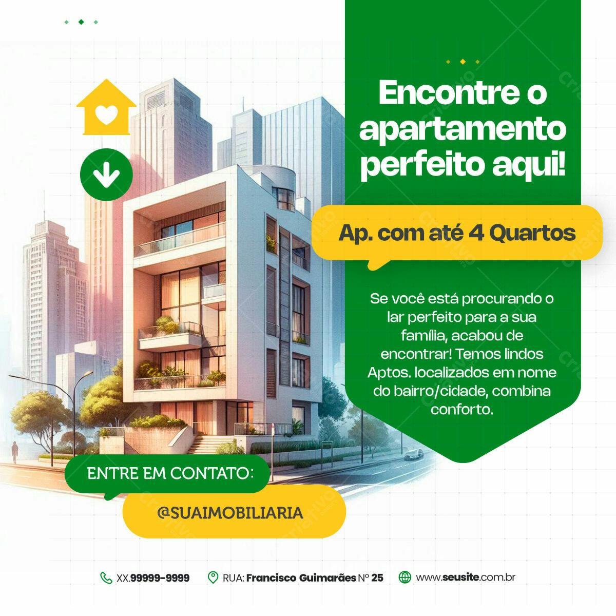 Flyer Imobiliário para Apartamentos PSD Editável