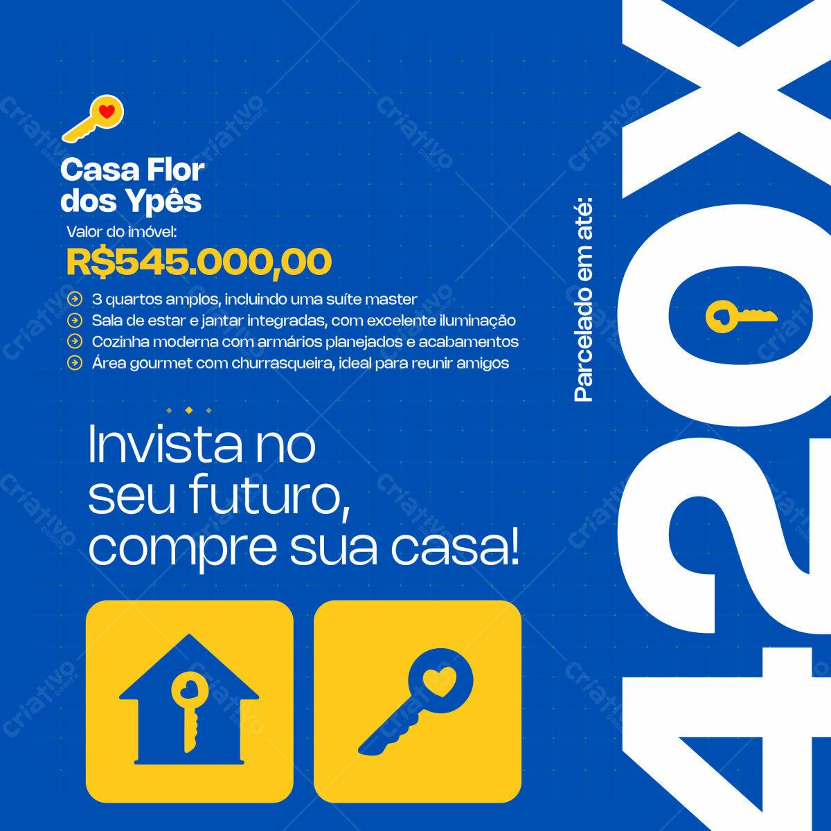 Postagem de Mídias Sociais para Imobiliária PSD Editável