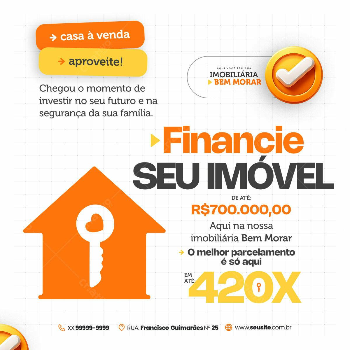 Flyer Imobiliária Financiamento Imóvel PSD Editável