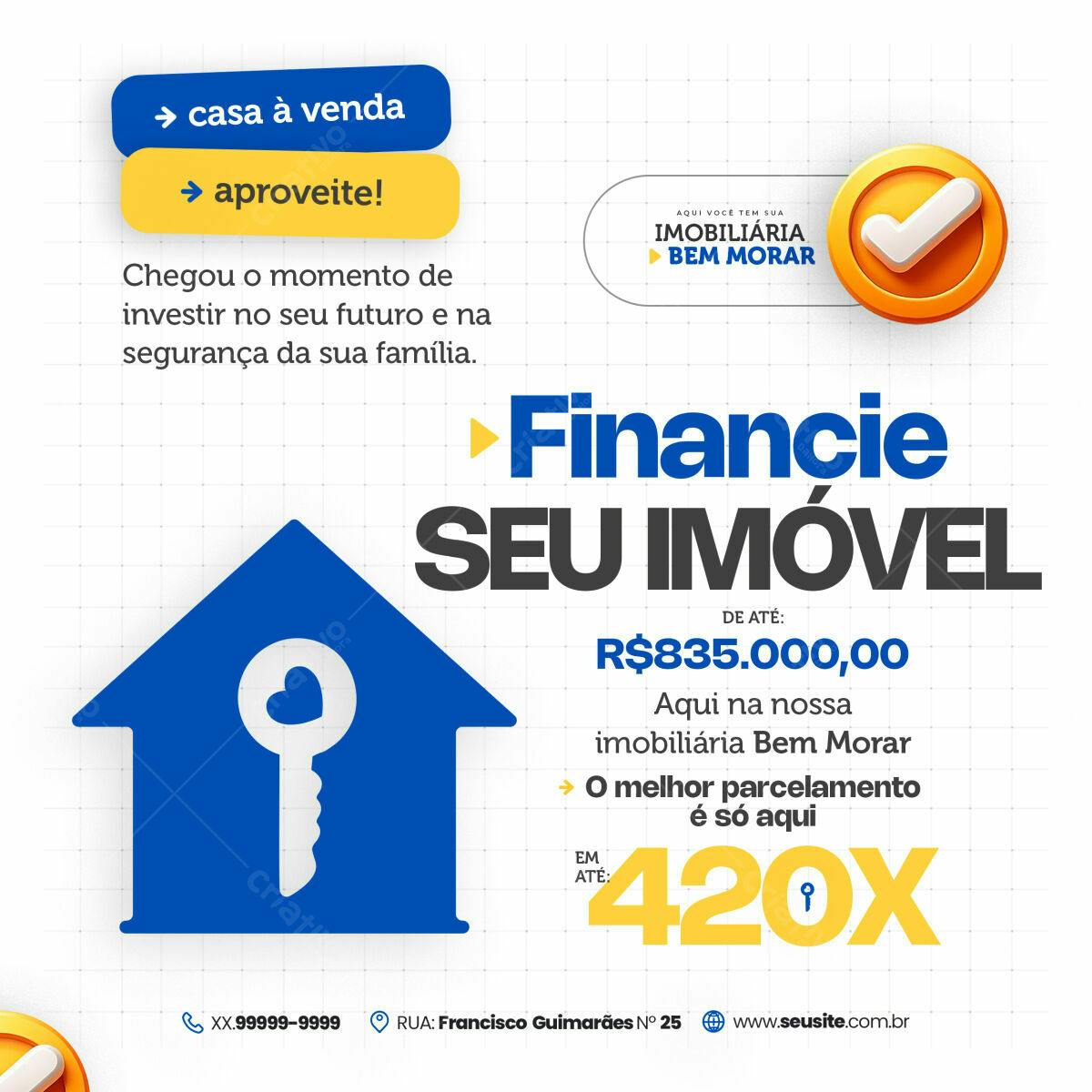 Flyer Imobiliária PSD Editável para Financiamento de Imóveis
