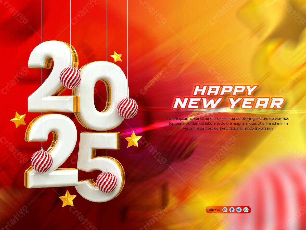 Flyer Ano Novo 2025 PSD Editável