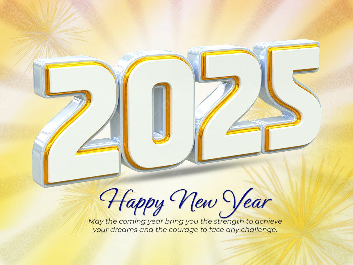 Feliz Ano Novo 2025 PSD Editável