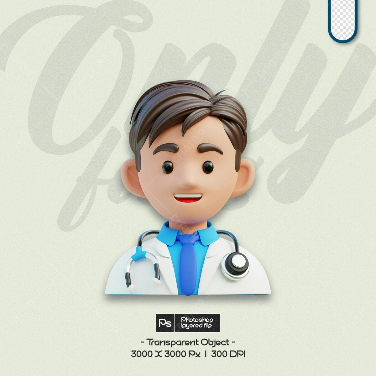 Avatar Médico 3D PSD Editável