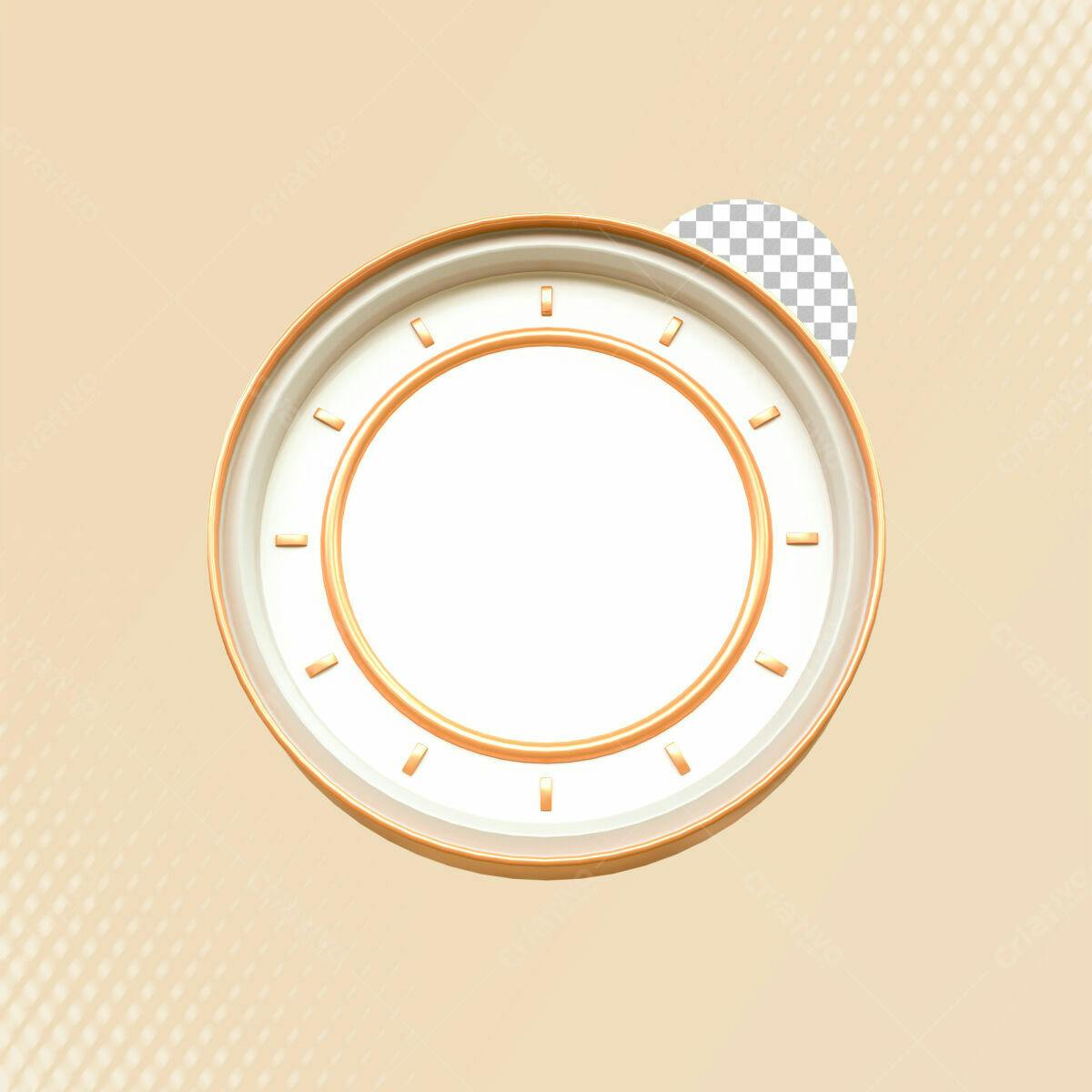 Moldura Circular Dourada PSD Editável