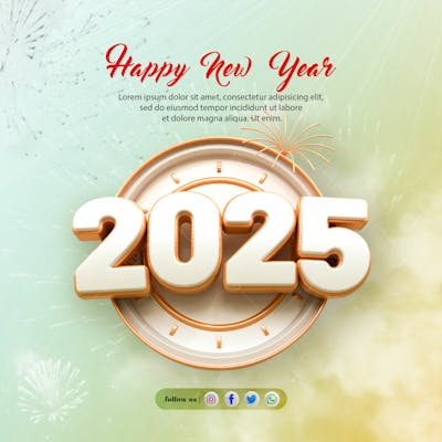 Happy New Year Feliz Ano Novo Natal Poster