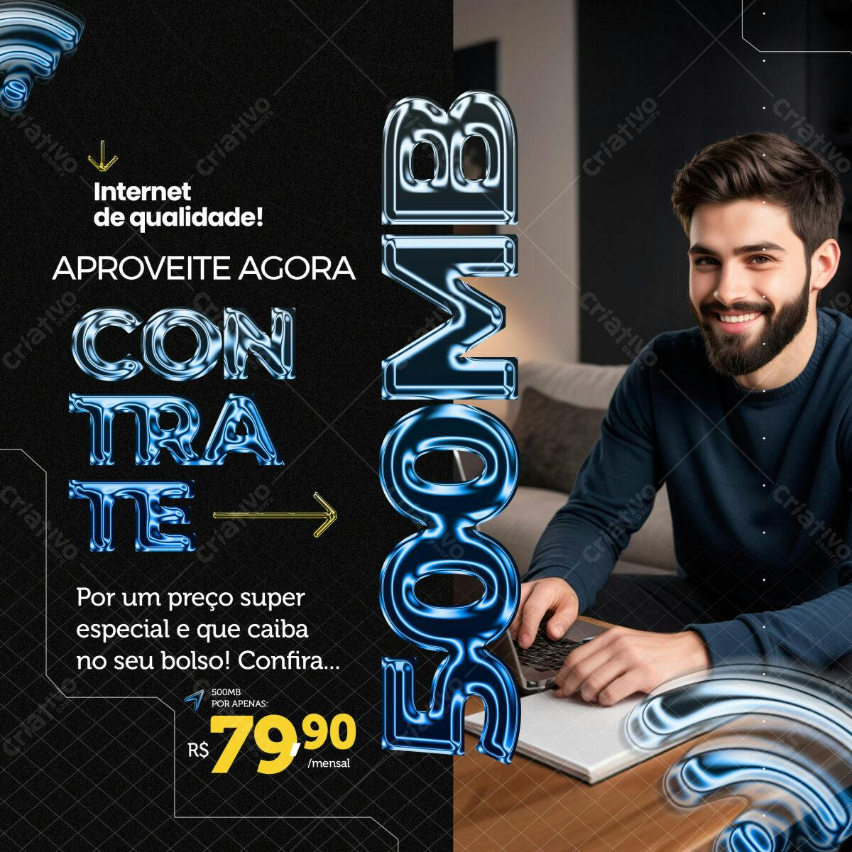 Postagem para Promoção de Internet 500MB PSD Editável