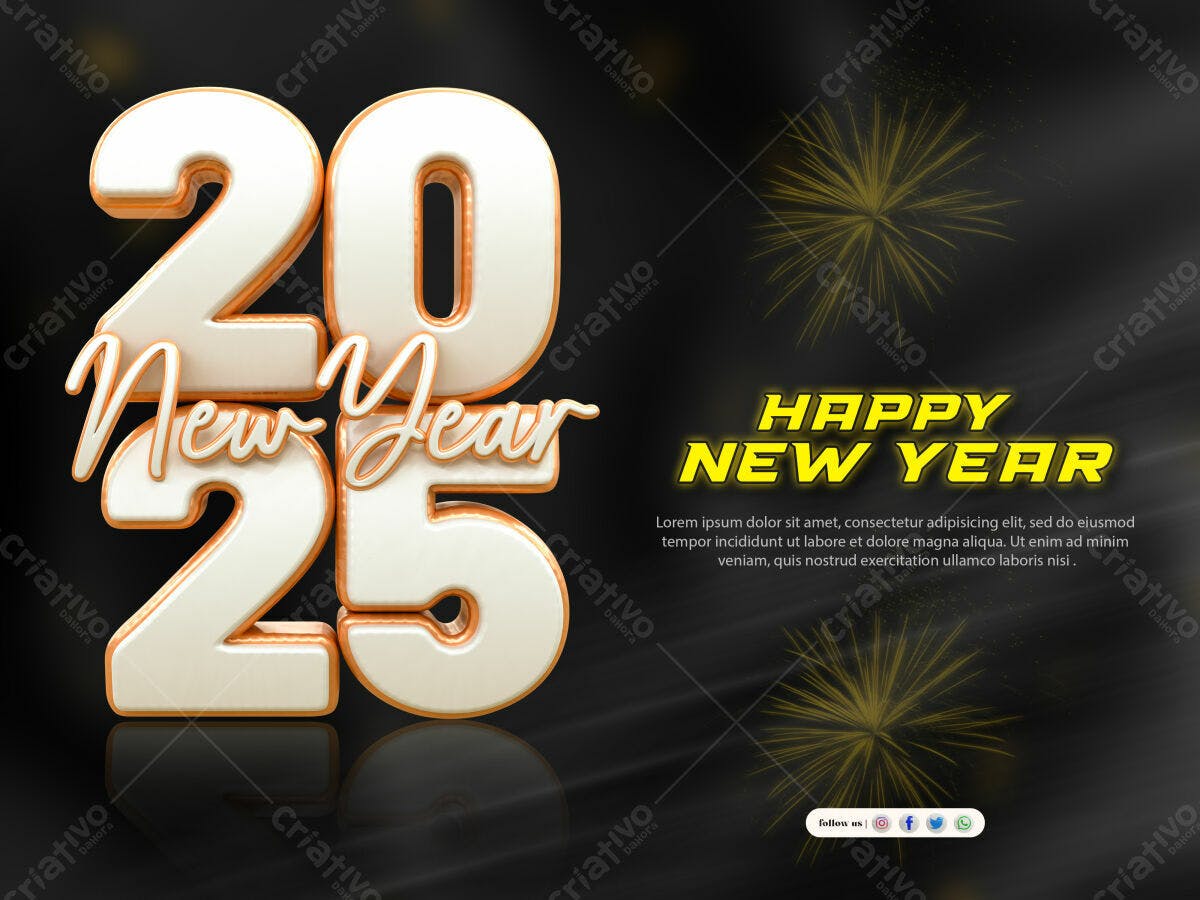 Banner Ano Novo 2025 PSD Editável