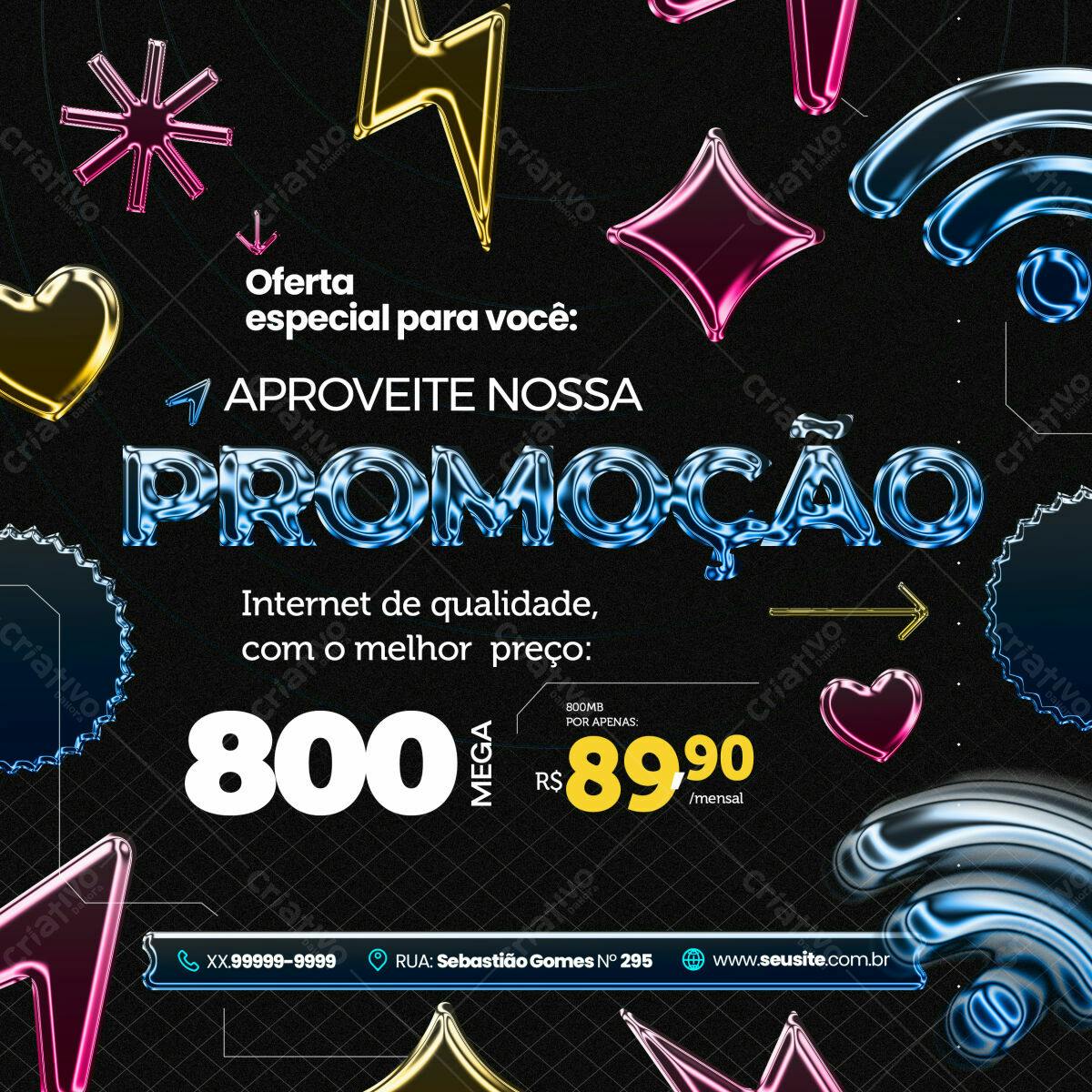 Flyer de Promoção de Internet PSD Editável
