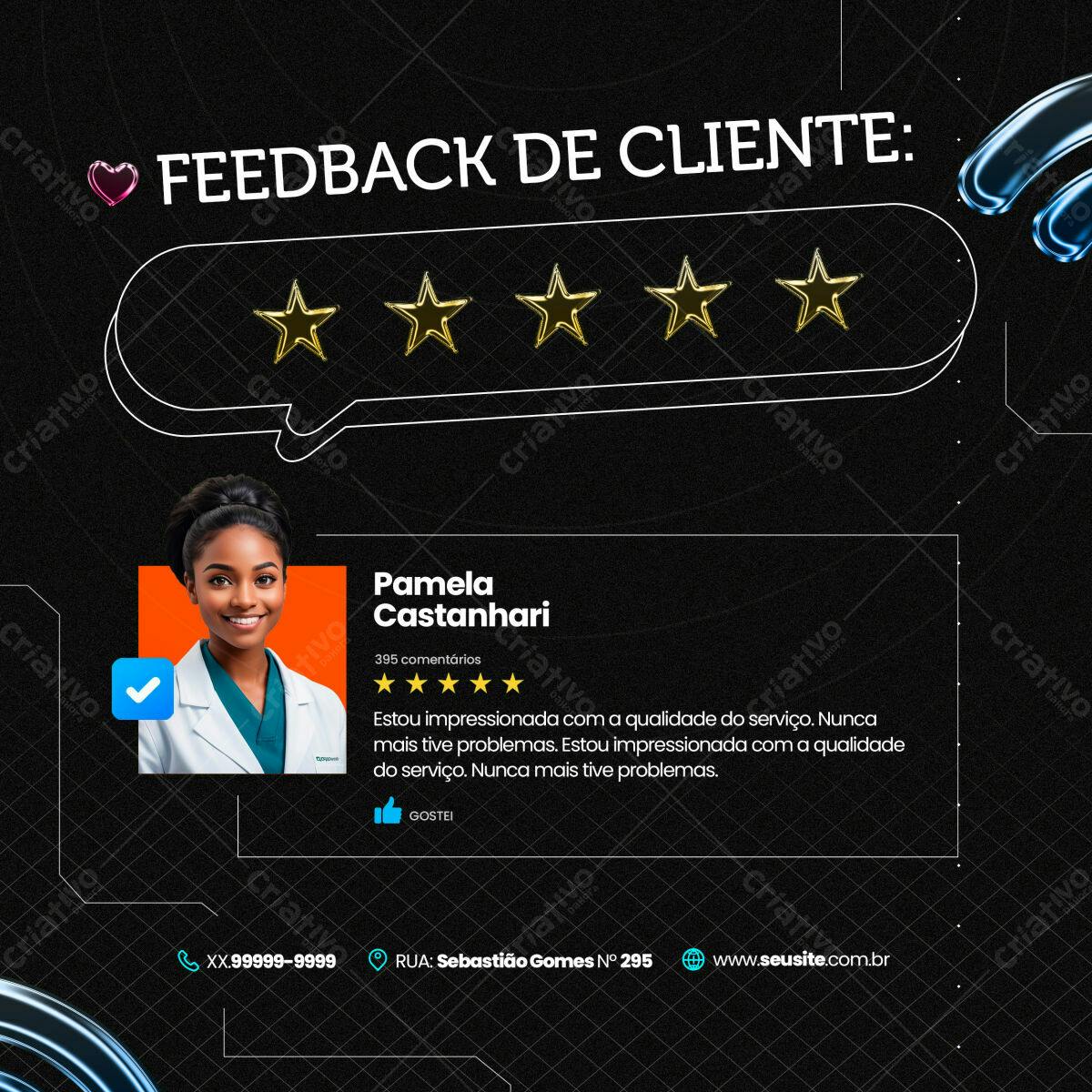 Postagem Feedback Cliente PSD Editável