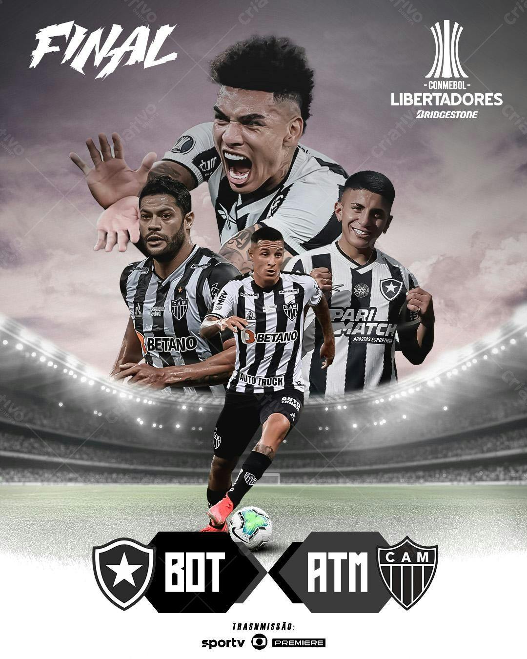 Flyer Final Libertadores BOT x ATM PSD Editável