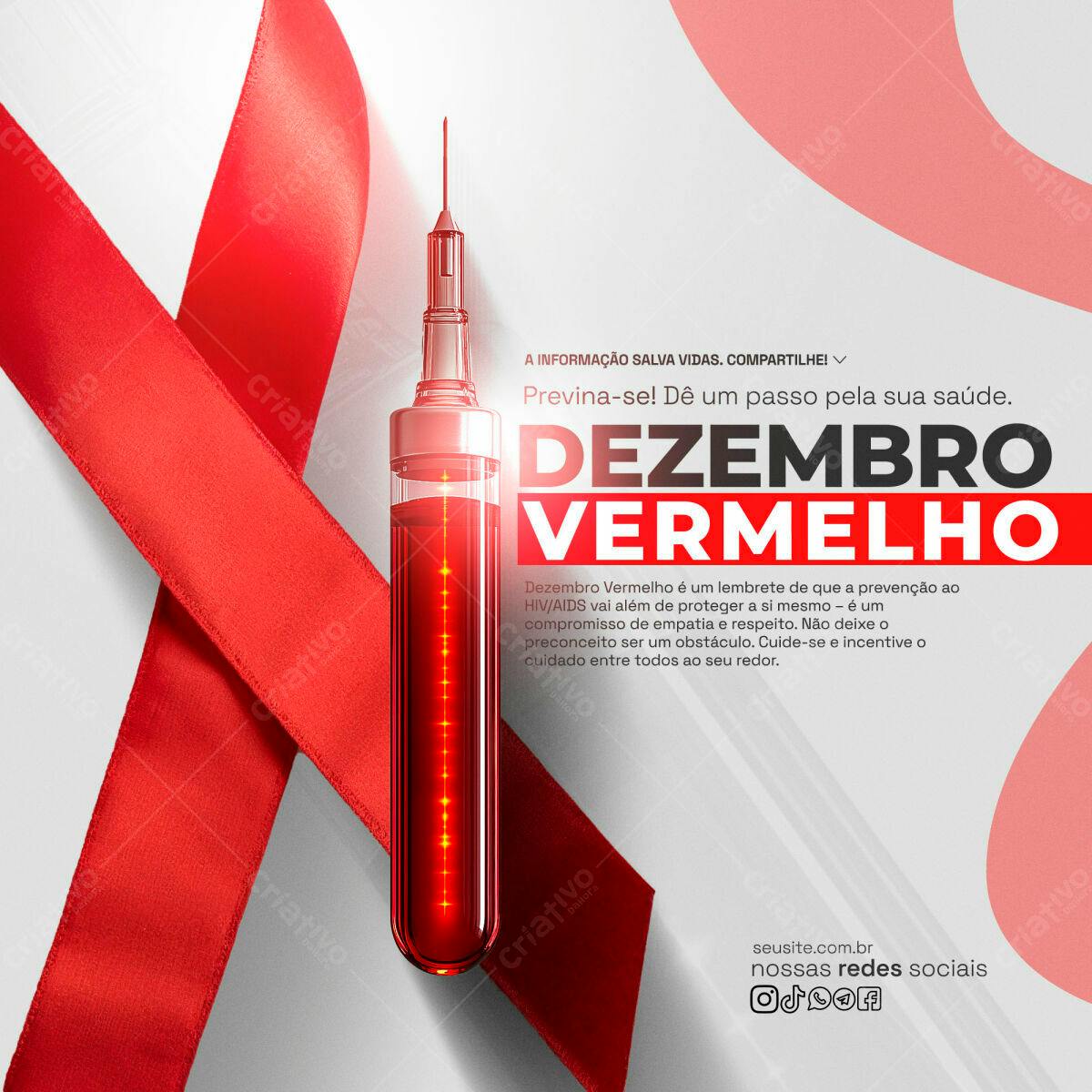 Flyer Dezembro Vermelho PSD Editável