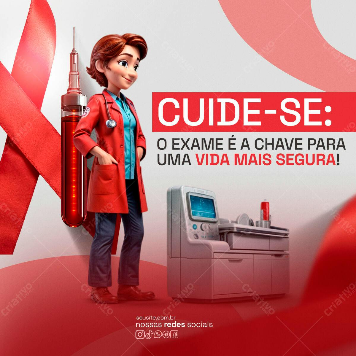 Flyer Prevenção Câncer PSD Editável