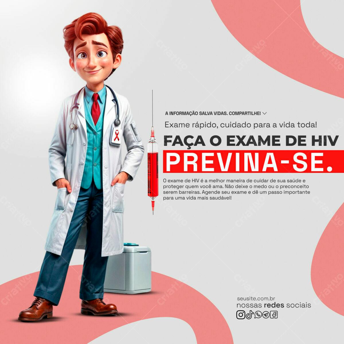 Flyer Dia Mundial de Combate à AIDS PSD Editável