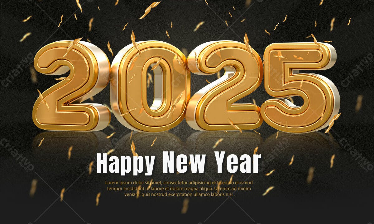 Flyer Feliz Ano Novo 2025 PSD Editável