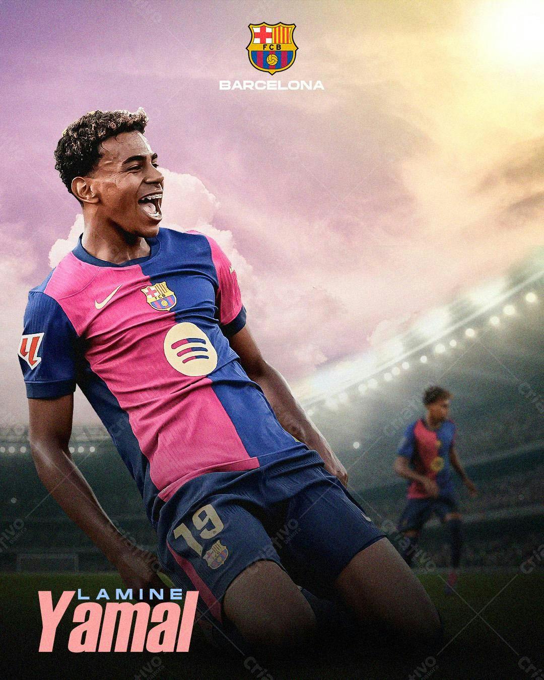 Poster Lamine Yamal FC Barcelona PSD Editável