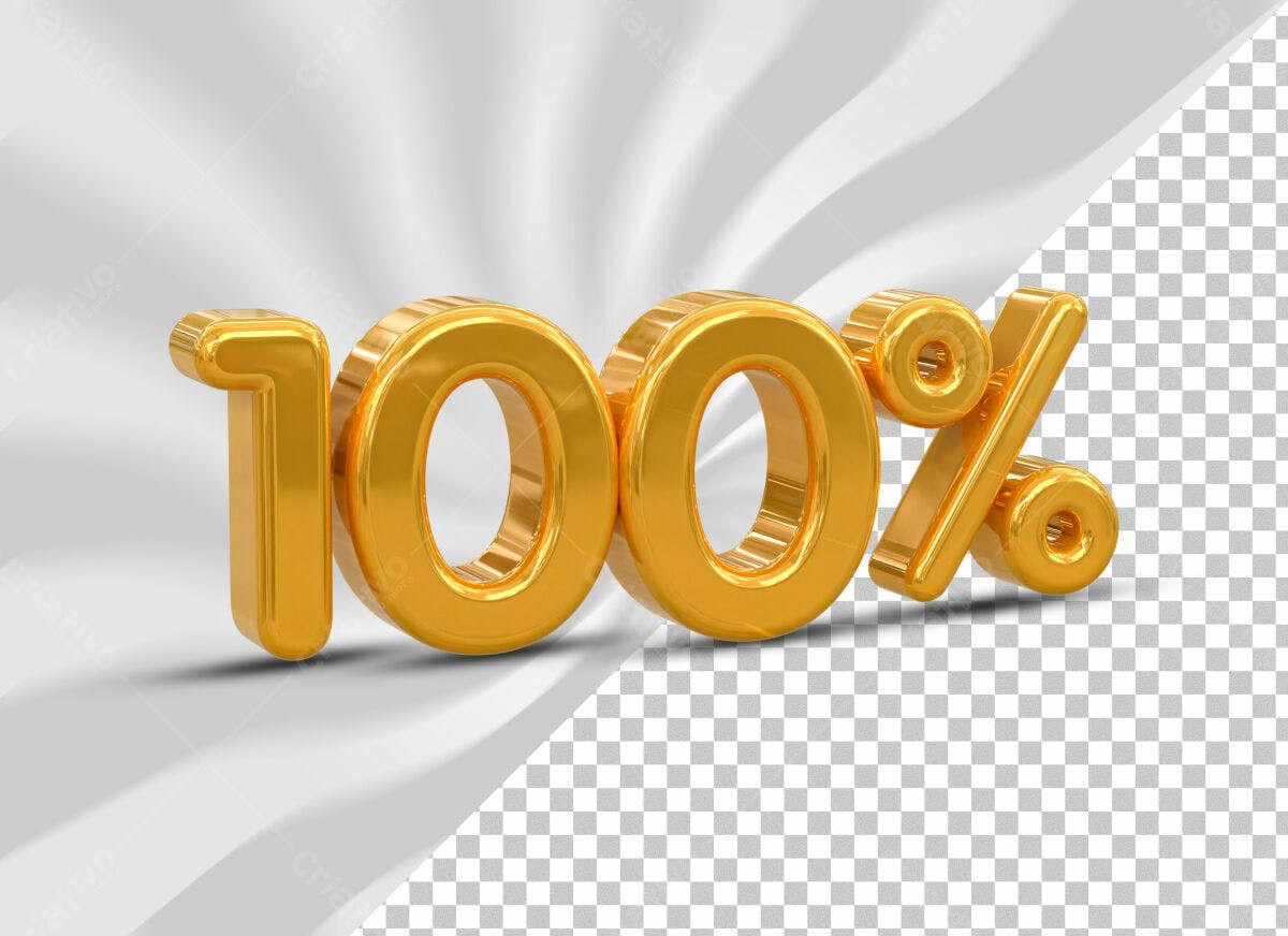 Selo 3D promocional dourado 100%