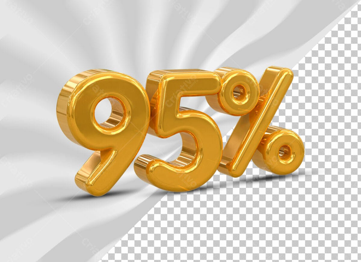 Selo 3D promocional dourado 95% desconto