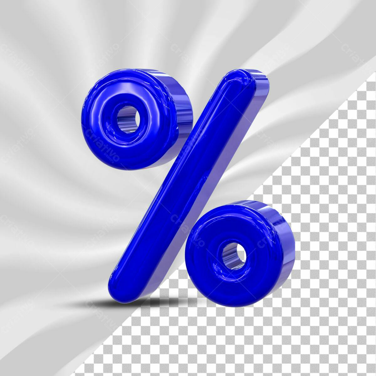 Selo 3D promocional azul brilhante