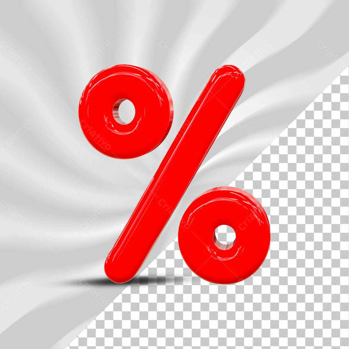 Selo 3D promocional vermelho brilhante