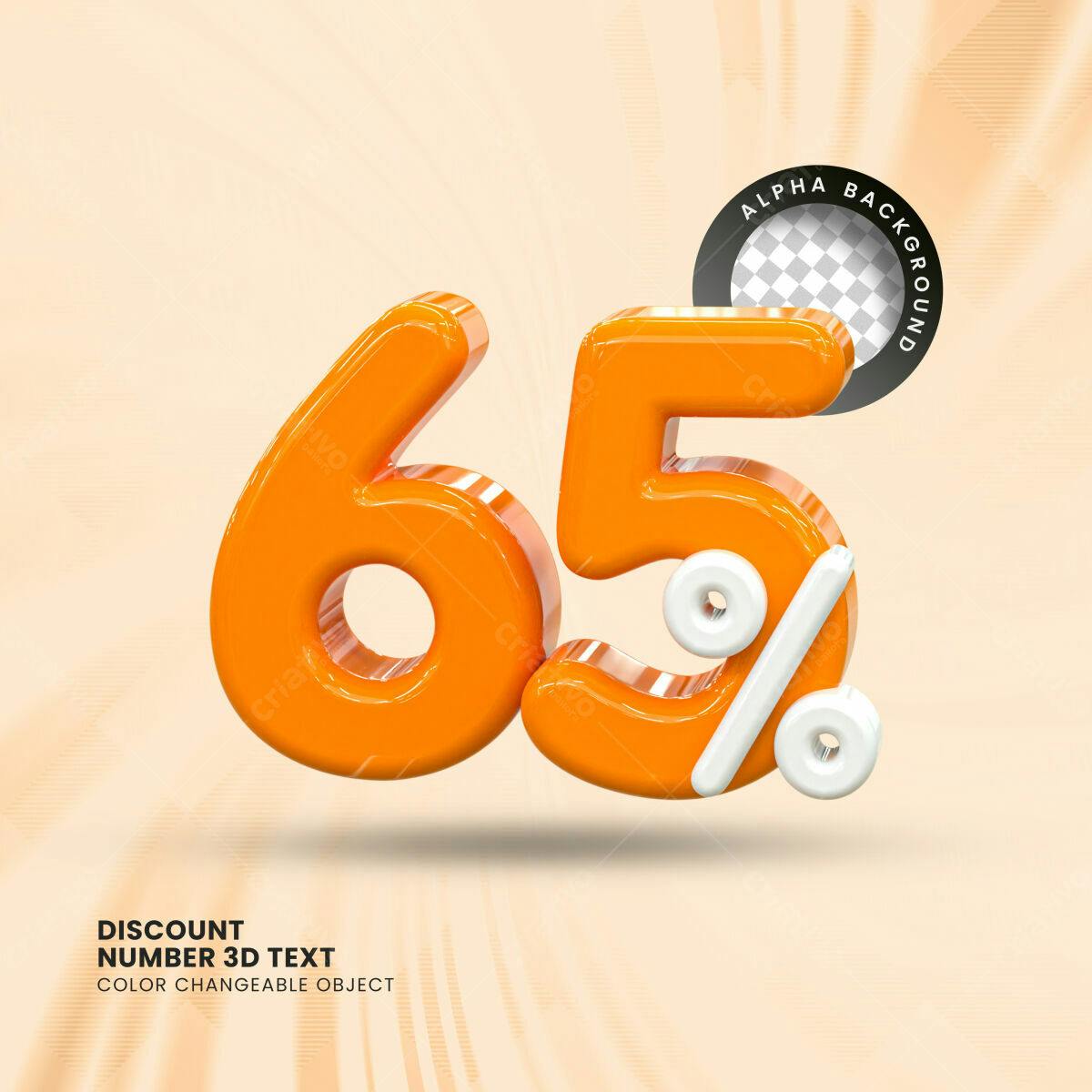 Selo 3D promocional laranja e branco