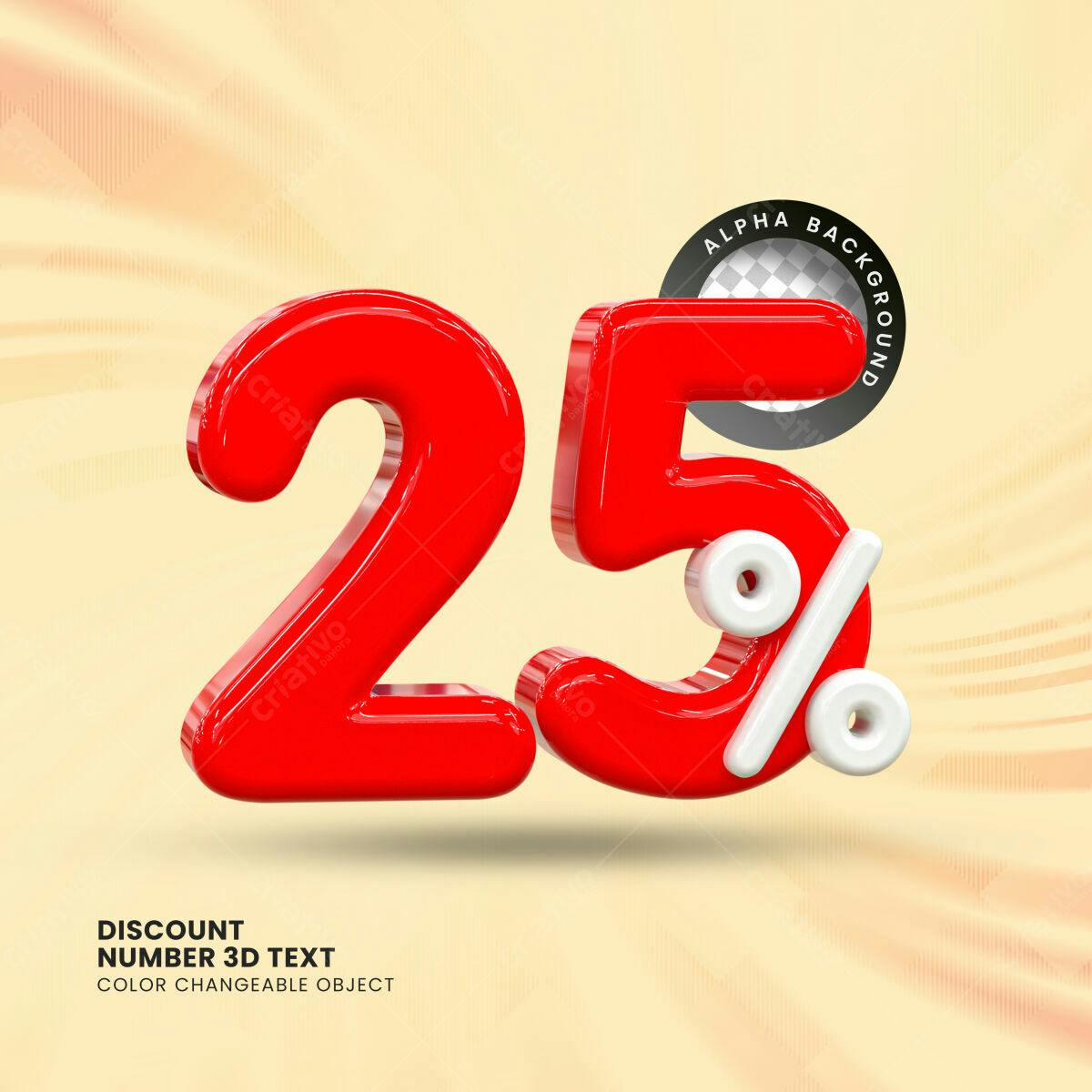 Selo 3D promocional vermelho e branco brilhante