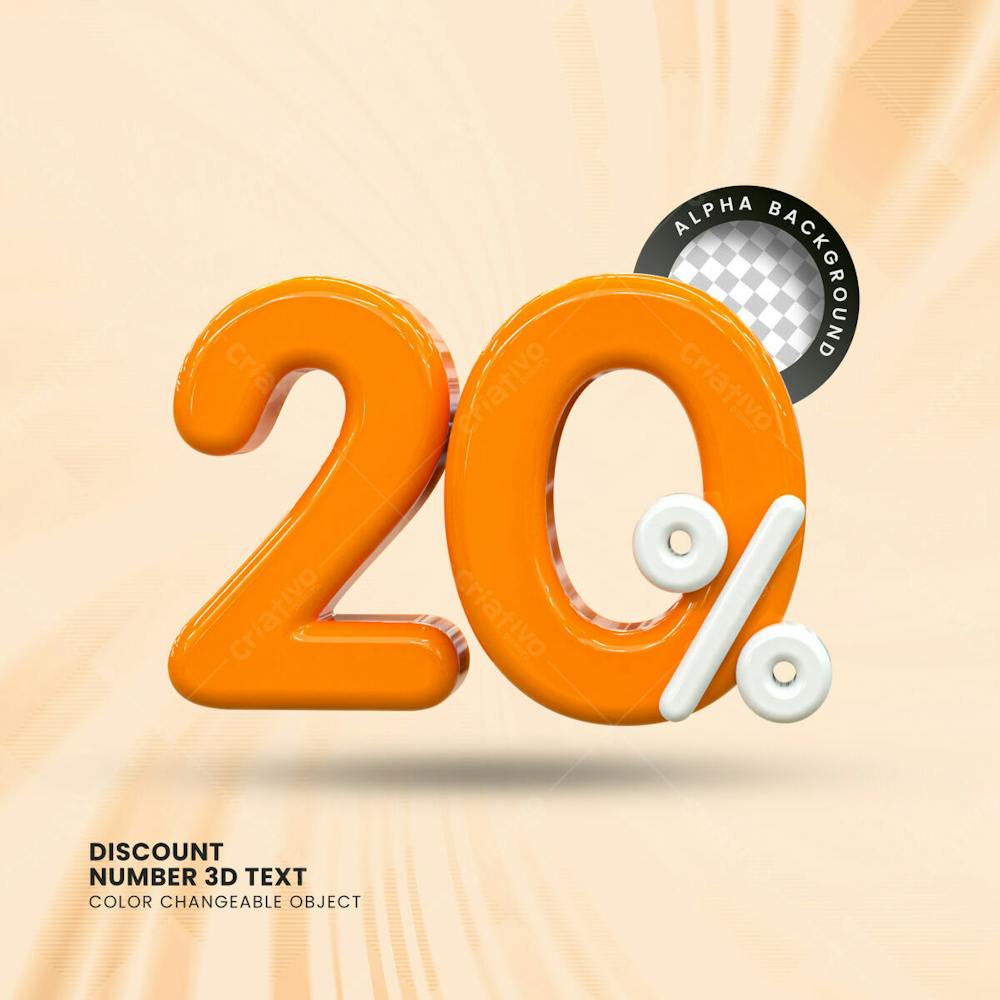 3D Selo Discount Tag 3D Render Psd Composition