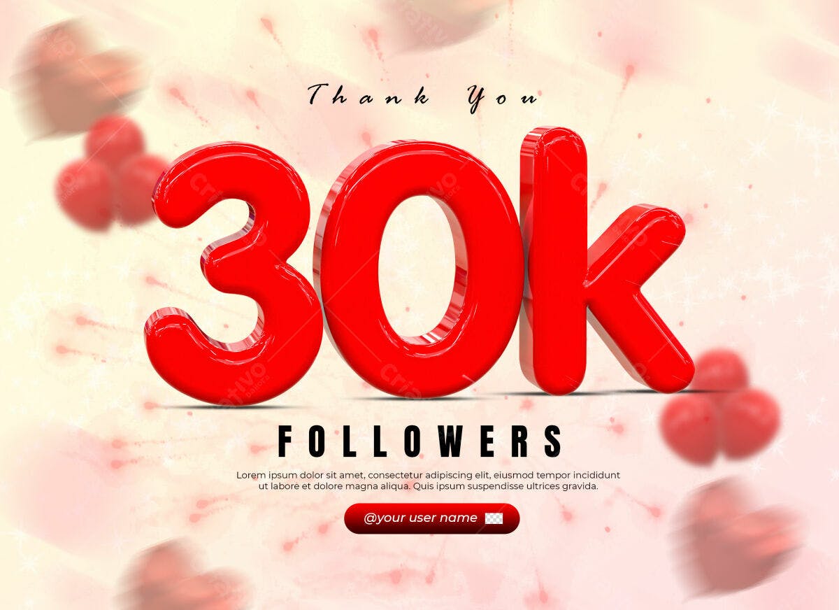 Post de Agradecimento 30k Seguidores PSD Editável