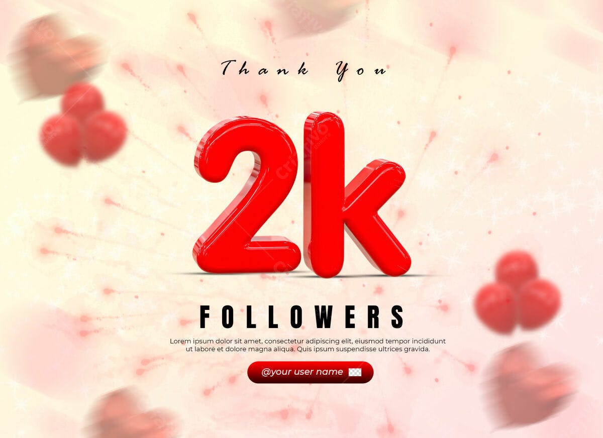 Postagem 2k Seguidores PSD Editável