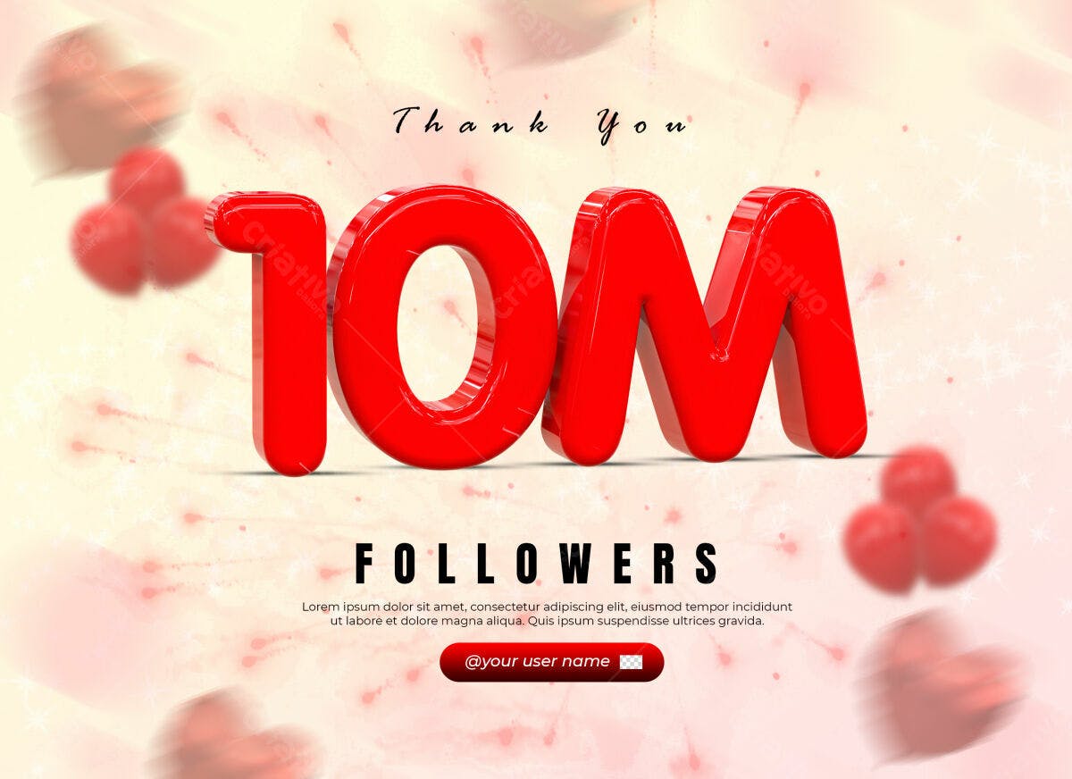 Banner 10 Milhões de Seguidores PSD Editável