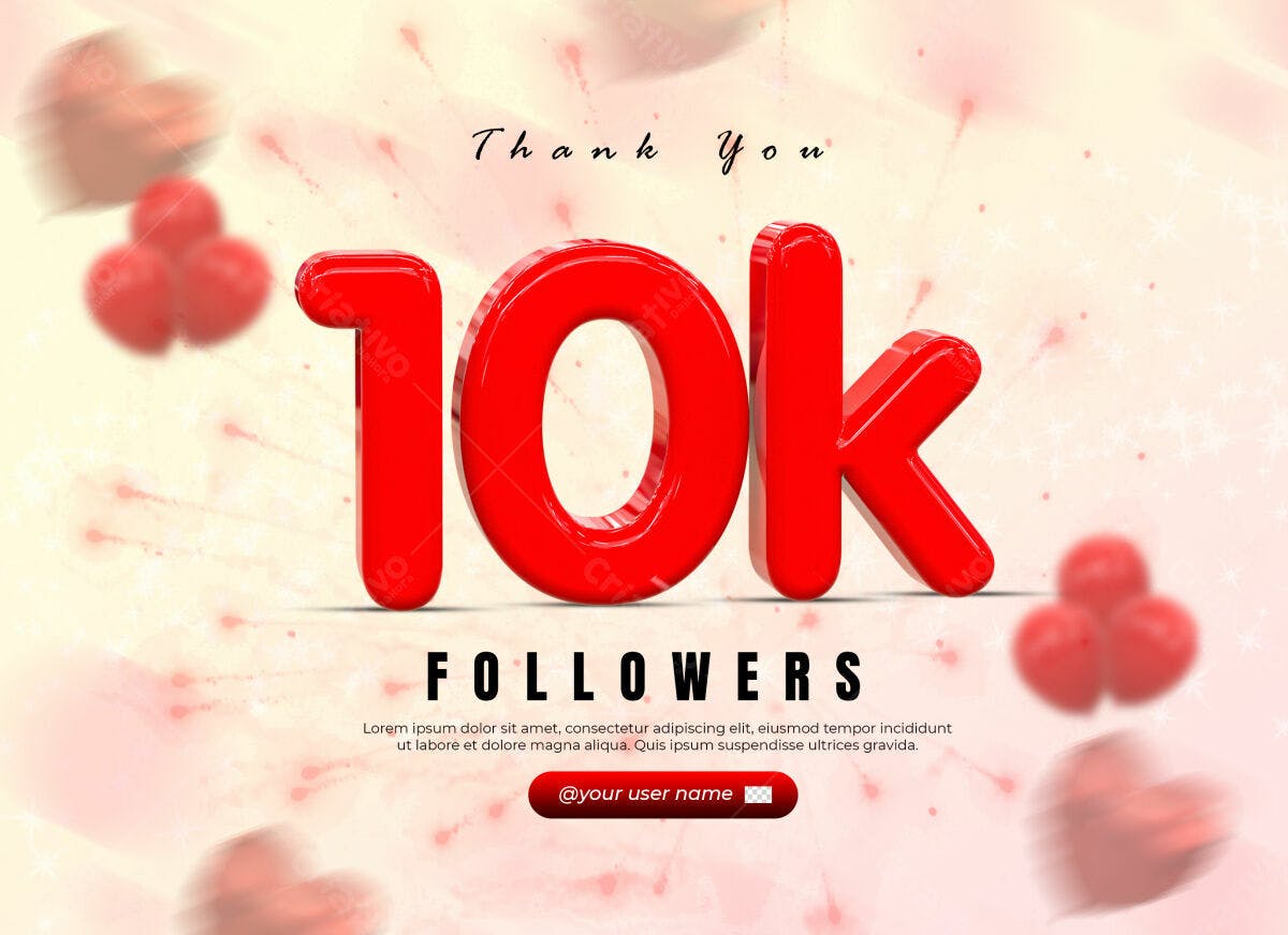 Post de Agradecimento 10k Seguidores PSD Editável