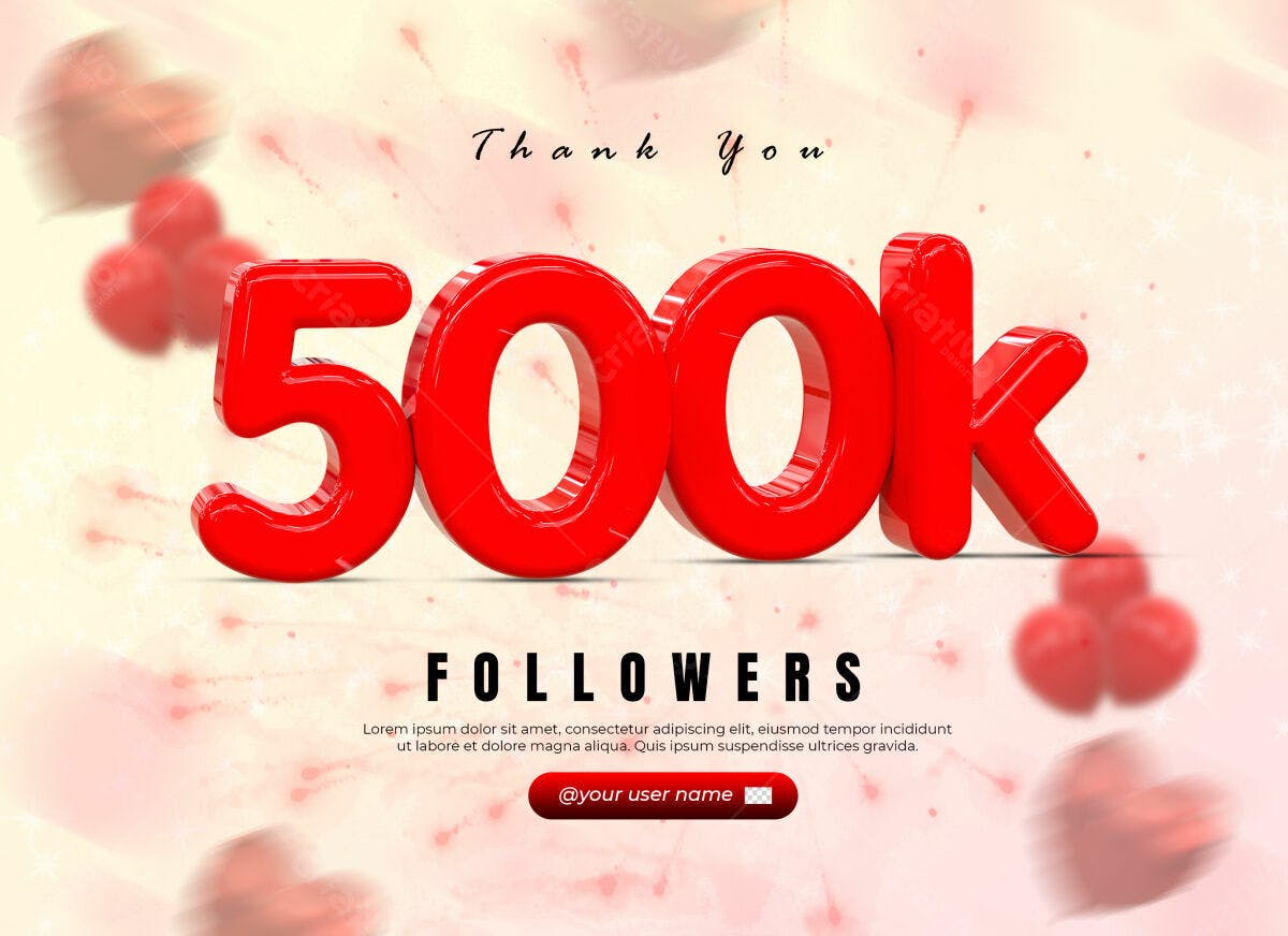 Banner 500k Seguidores PSD Editável