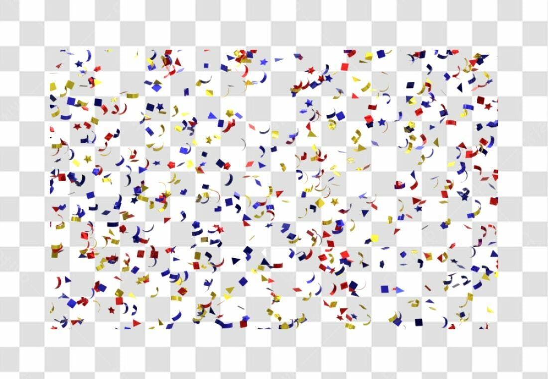 Confete PNG com fundo transparente para festas