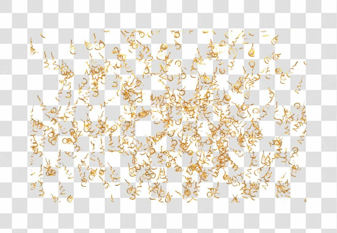 Confete dourado PNG com fundo transparente